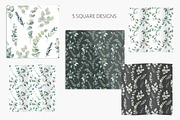 Eucalyptus watercolor pattern, a Pattern Graphic by Eisfrei (Thumbnail 3 of 5)