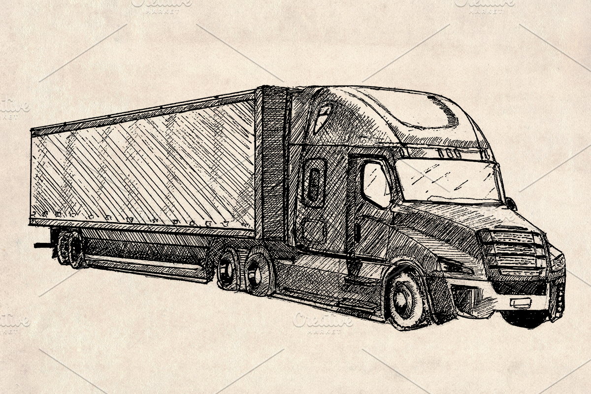 American Trucks Drawings Pack, an Illustration by Doggy Days (Photo 7 of 7)