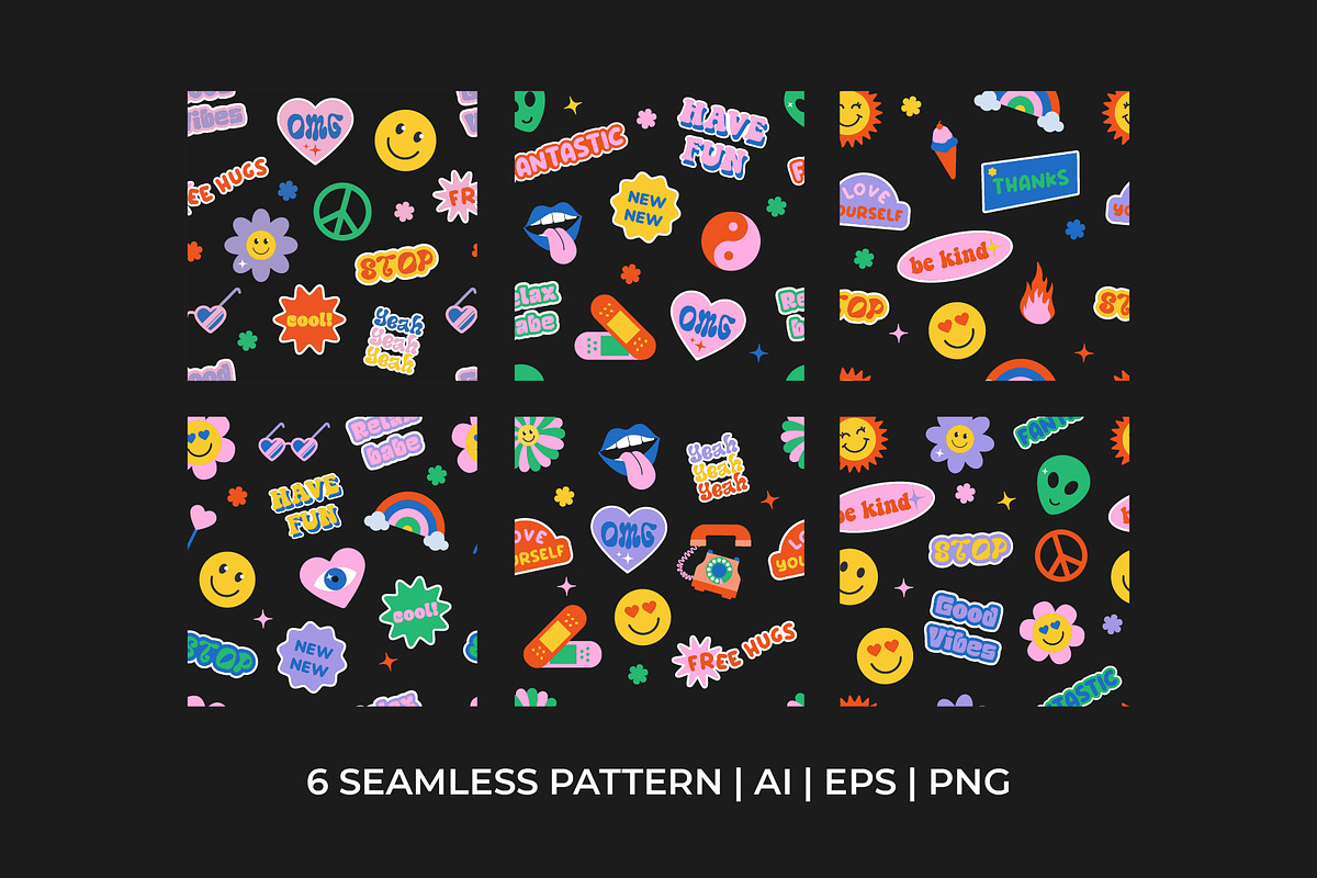 Retro Stickers Pack Elements, a Background Graphic by Abstracto-Create (Photo 6 of 7)