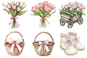 Watercolor Bunny Clipart, a Seasonal Illustration by CitraGraphics (Thumbnail 4 of 6)