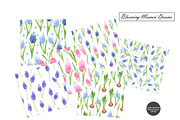 Watercolor Muscari Seamless Patterns, an Illustration by OlDm_Shop (Thumbnail 8 of 9)