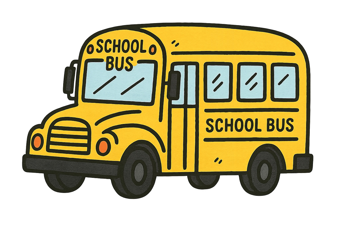 Yellow school bus illustration with, an Illustration by Dvoevnore photos