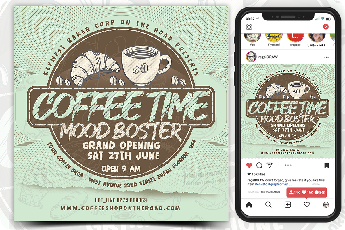Coffee Time Flyer, a Flyer Template by regalDRAW (Photo 2 of 4)
