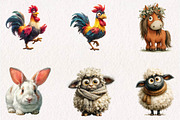 Quirky Farm Animals Clipart PNG, a Seasonal Illustration by CreationArt (Thumbnail 2 of 7)