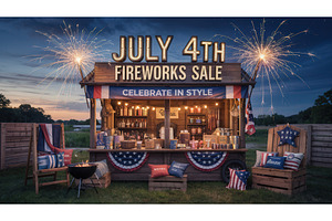 Rustic outdoor booth decorated with, an Illustration by tilialucida