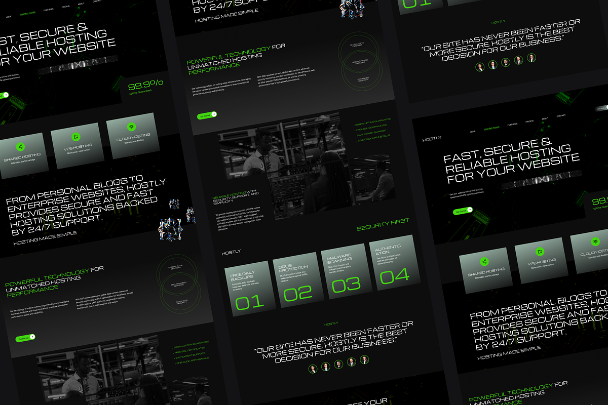 Figma Web Hosting Landing Page, a Landing Page Template by Musara (Photo 2 of 6)