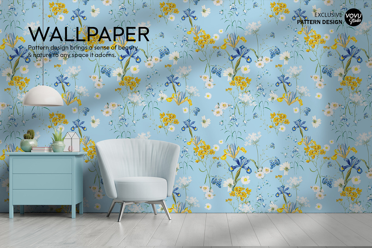 Fresh florals, Pattern print design, a Pattern Graphic by VOVU Studio (Photo 6 of 10)