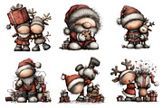 Whimsical Santa & Reindeer Clipart, an Illustration by Daily.Designs (Thumbnail 4 of 5)