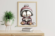 Quirky Christmas Penguin Clipart, an Illustration by Libby Wishes (Thumbnail 5 of 7)