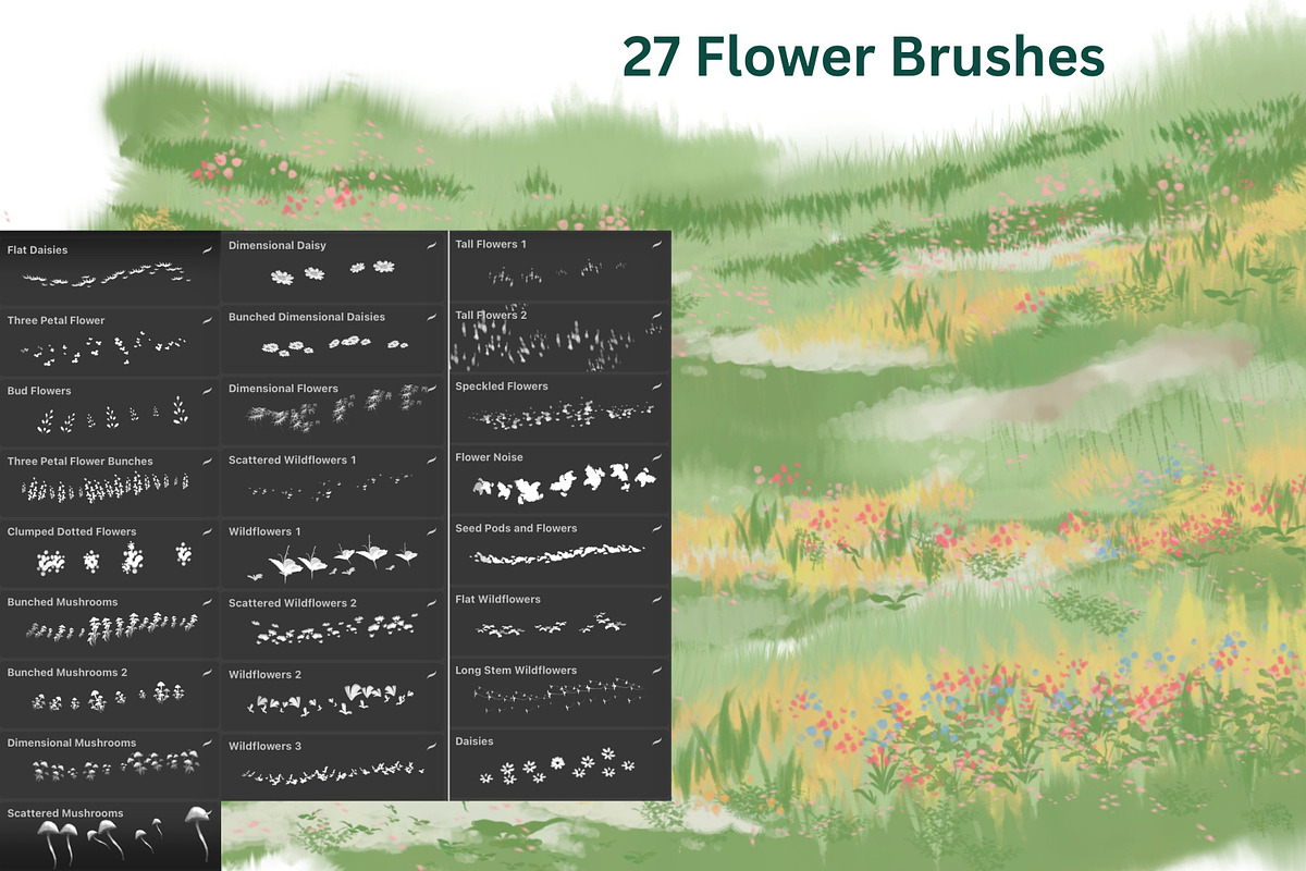 Nature Procreate Brushset, a Brush Add-On by ArtbyHien (Photo 2 of 5)