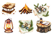 Camping Adventure Clipart, an Illustration by Watercolor design (Thumbnail 3 of 4)