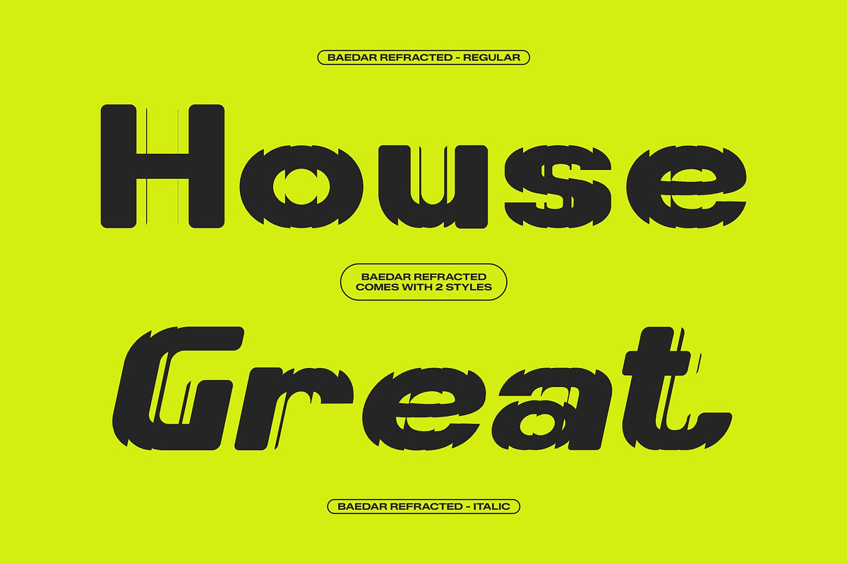Baedar Refracted, a Sans Serif Font by Craft Supply Co. (Photo 3 of 8)