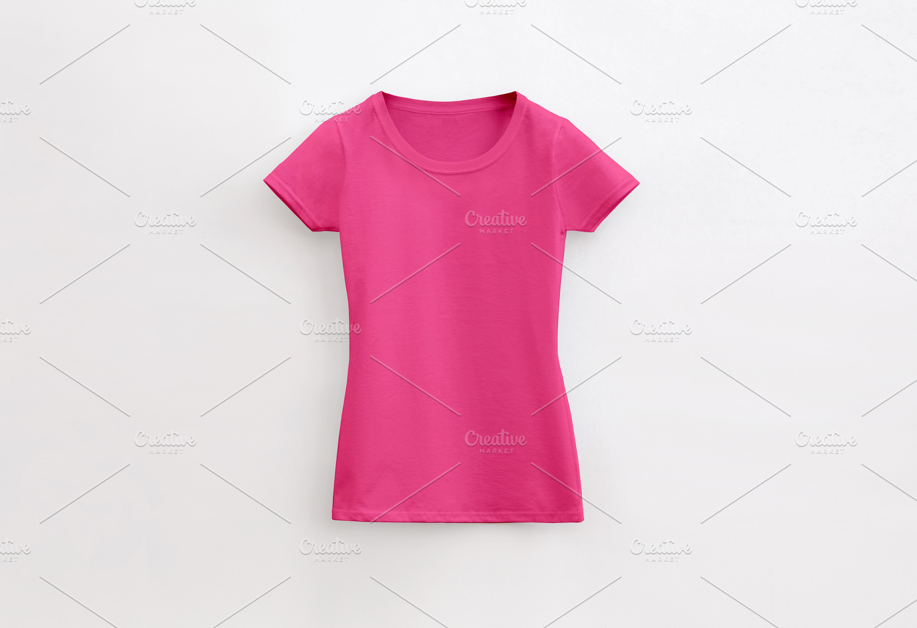 round neck lady fit pink t-shirt, a Photo by UN-BRANDED