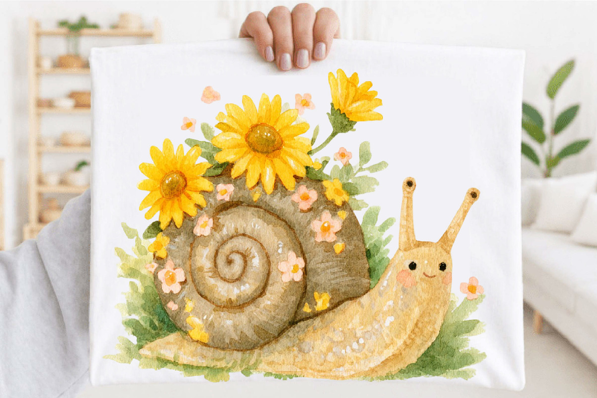Cute Whimsical Snail Flower Clipart, a Seasonal Illustration by SVGArt (Photo 3 of 5)