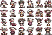 Farm Animals Christmas Clipart, an Animal Illustration by Sublimation Artist (Thumbnail 2 of 6)