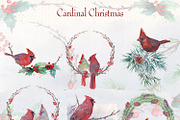 cardinal christmas watercolor, a Decorative Illustration by Art & Things (Thumbnail 10 of 11)