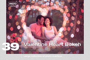 Valentine Heart Bokeh Overlays