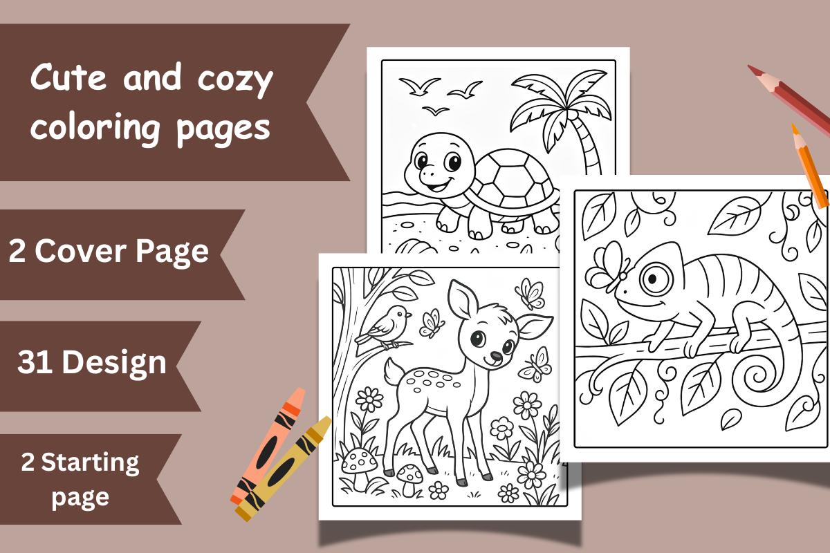 Animal Coloring pages – 31 PNG, an Animal Illustration by Smillyy Threads (Photo 2 of 9)