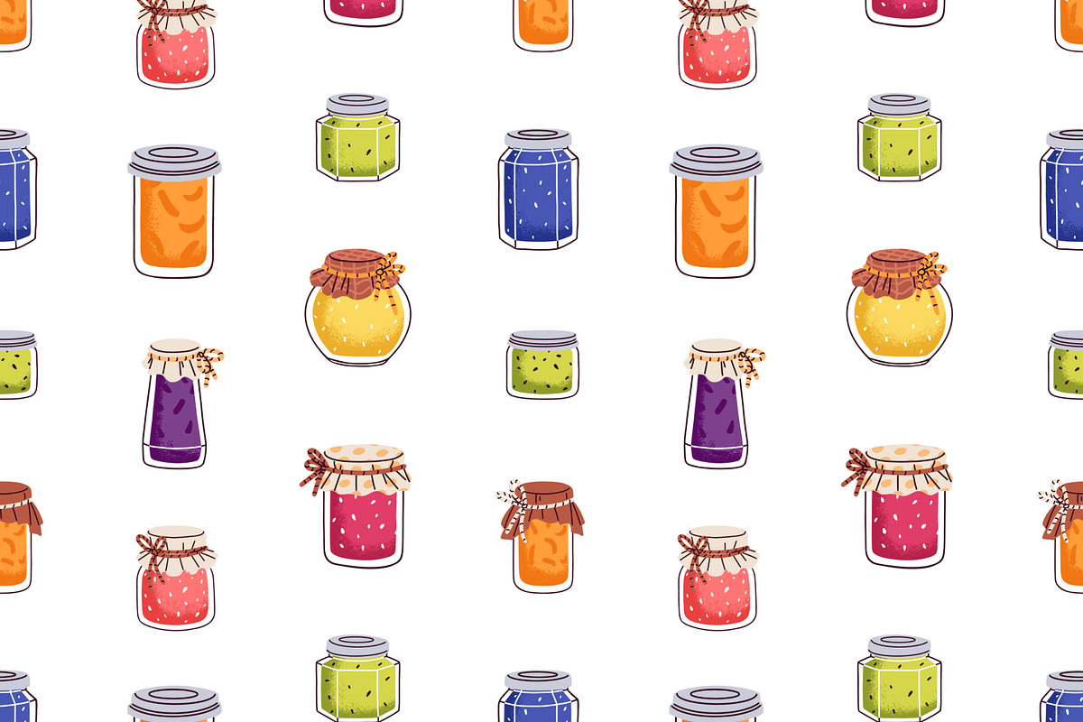Sweet jam in jars, seamless patterns, a Pattern Graphic by Good Studio (Photo 4 of 9)