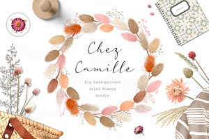 Big romantic dried flower set
