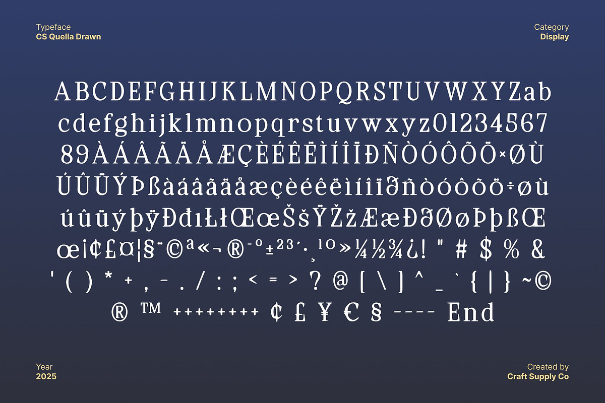CS Quella Drawn, a Serif Font by Craft Supply Co. (Photo 8 of 8)