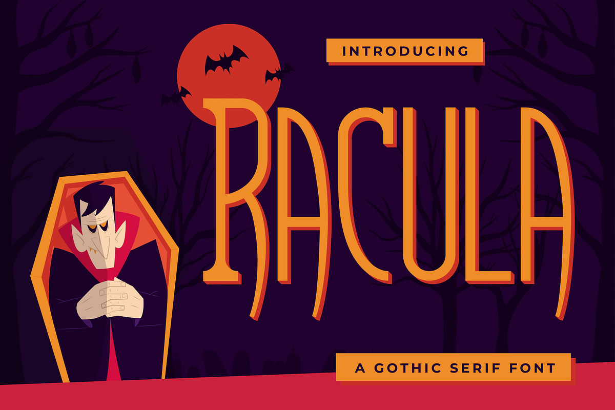 Racula - Gothic Serif Font, a Serif Font by Typefactoryco (Photo 1 of 8)