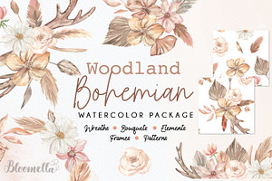 Watercolour Bohemian Florals Neutral
