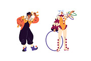Clowns set, circus show posters, a Person Illustration by PaperTrident (Thumbnail 6 of 12)