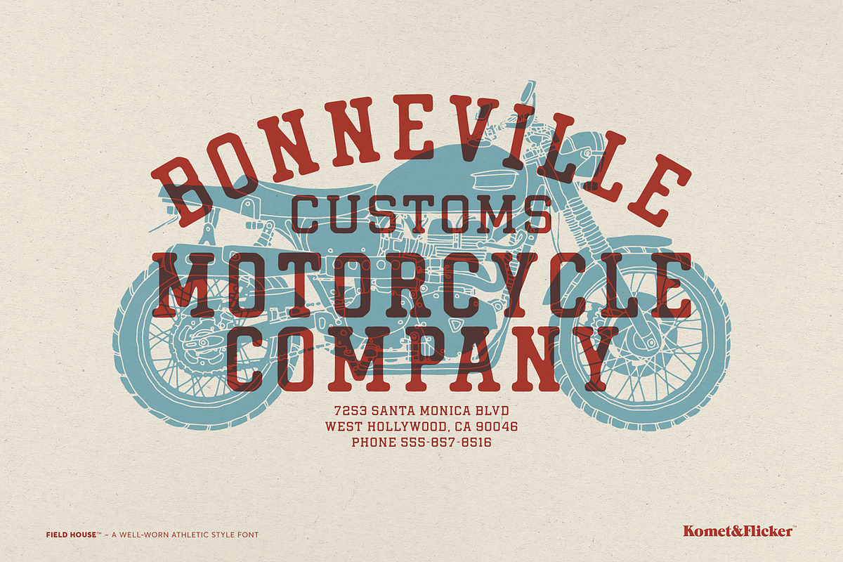 Field House – A Rustic Athletic Font, a Font by Komet & Flicker (Photo 2 of 15)