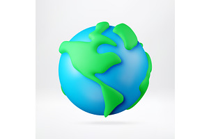 Earth globe in 3d style., an Illustration by Abscent