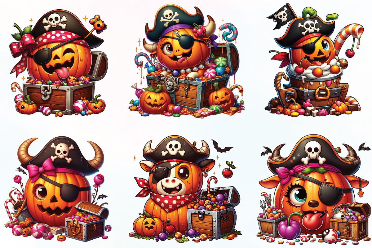 Pumpkin Cherries Coquette Clipart, an Illustration by CraftArtStudio (Photo 2 of 6)