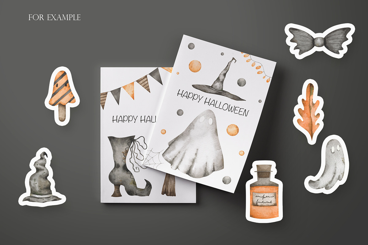 Watercolor Halloween set, an Object Graphic by OrangePeafowlArt (Photo 8 of 21)