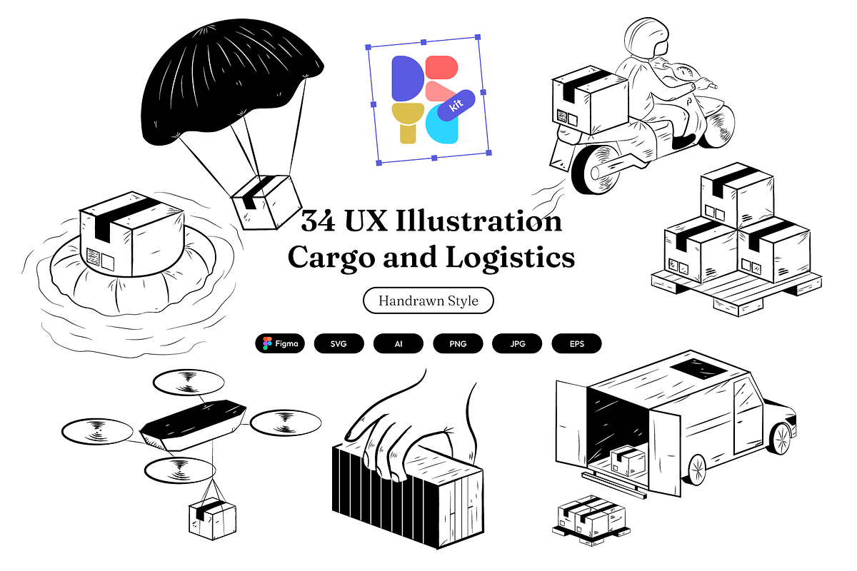 34 UX Illustration | Logistics, a Transportation Illustration by Directico Design Kit (Photo 1 of 7)