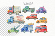 Watercolor Transport. City Streets., an Education Illustration by OllyKo Art (Thumbnail 2 of 10)