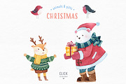 Christmas watercolor animals & gifts, a Graphic by TotallypicRF (Thumbnail 3 of 4)
