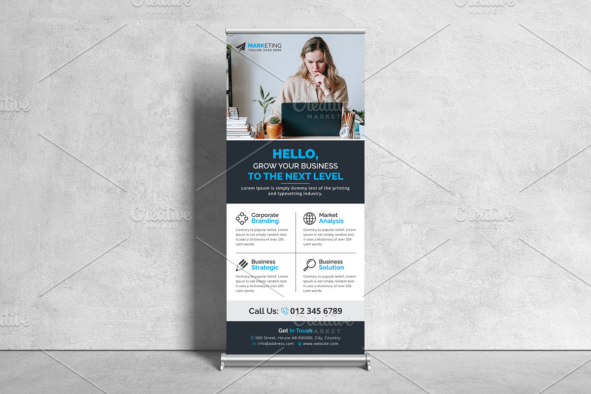Corporate Business Roll Up Banner, a Print Template by GraphicsBurg (Photo 2 of 3)