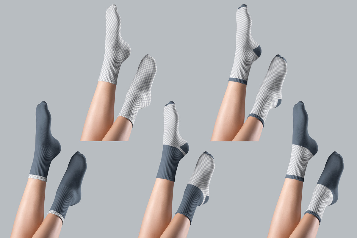 7 Medium Socks Mockup Female Leg, a Bottom Mockup by Grow Design Craft Studio (Photo 5 of 7)