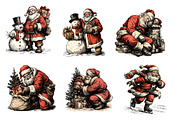 vinatge Santa clipart, an Illustration by Designworld (Thumbnail 3 of 5)