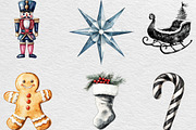 Black And White Christmas Clipart, an Illustration by Black Bird Studio (Thumbnail 4 of 6)