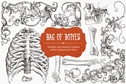 Bag of Bones | Vintage Clipart, a Seasonal Illustration by GVGraphics (Thumbnail 4 of 13)