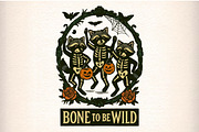 Vintage Halloween Raccoon Skeleton, an Illustration by Craft Nest (Thumbnail 1 of 6)