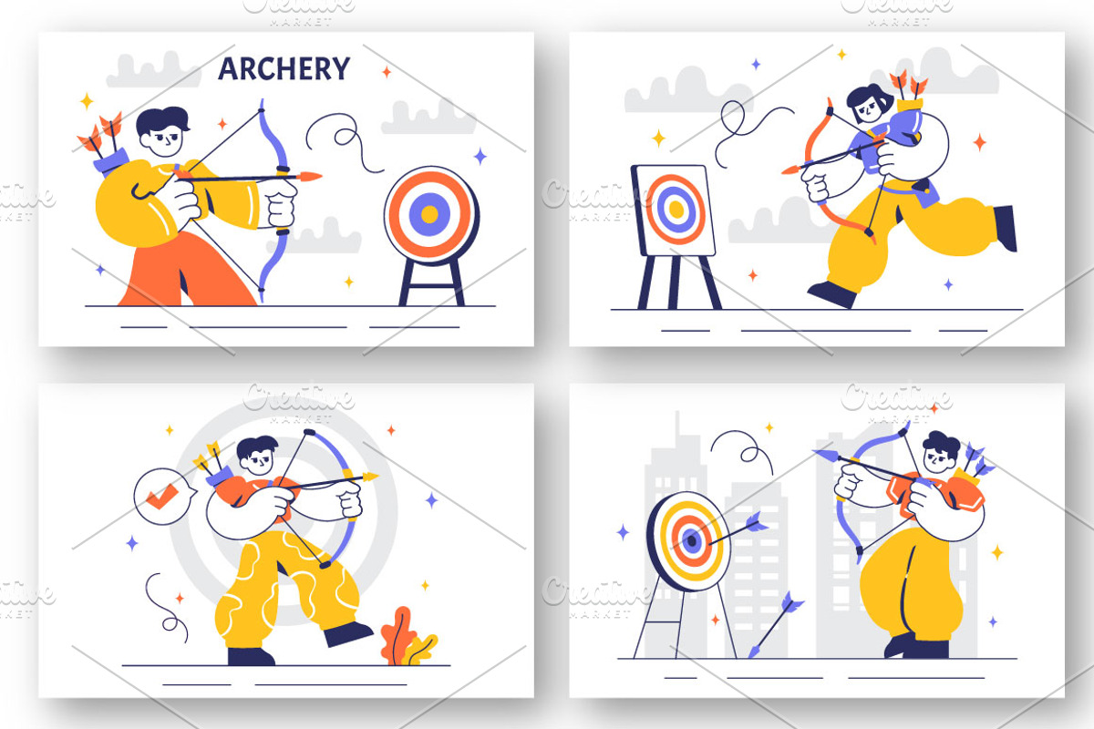 10 Archery Sport Illustration, a Sport Illustration by denayunebgt (Photo 3 of 4)