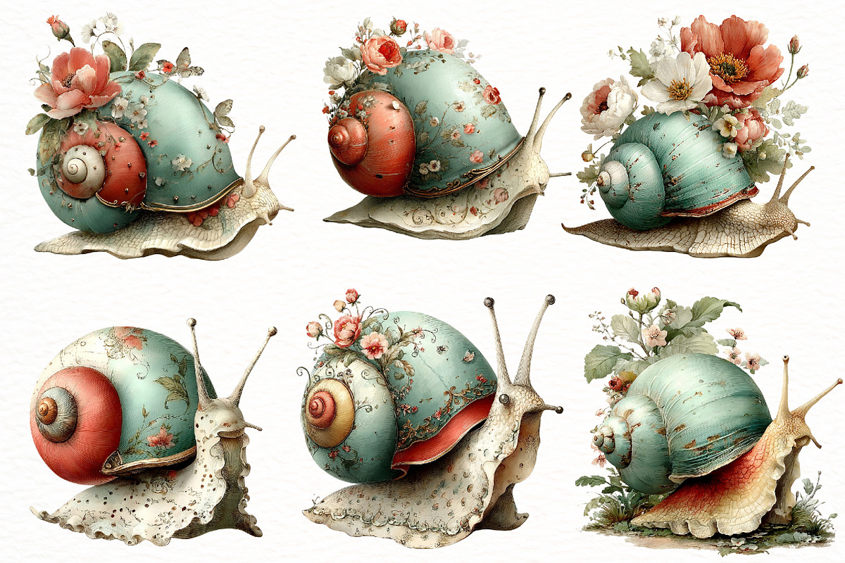 Whimsical Summer Snail Clipart, an Illustration by Designworld (Photo 4 of 5)
