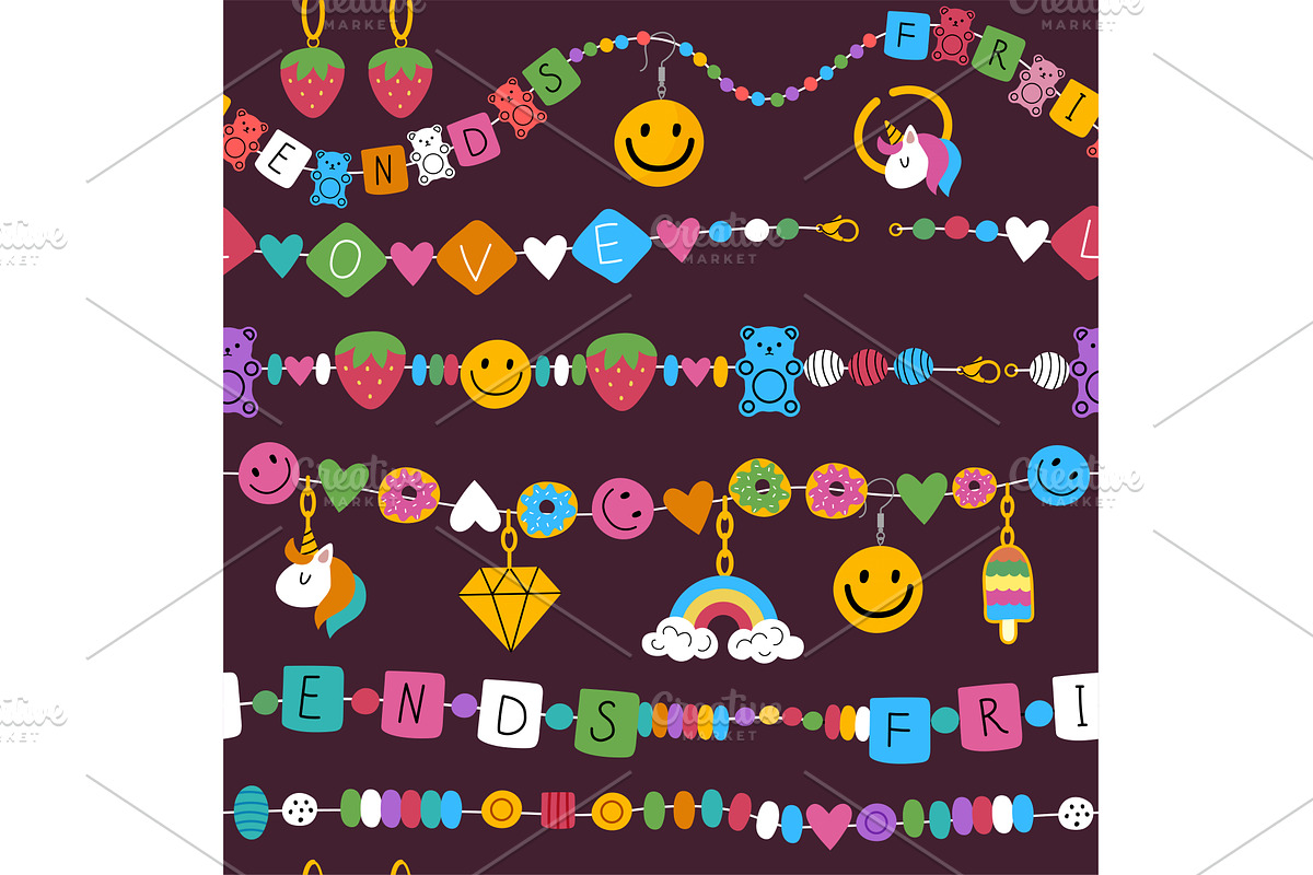 Kids jewelry pattern. Plastic, a Background Graphic by Onyx