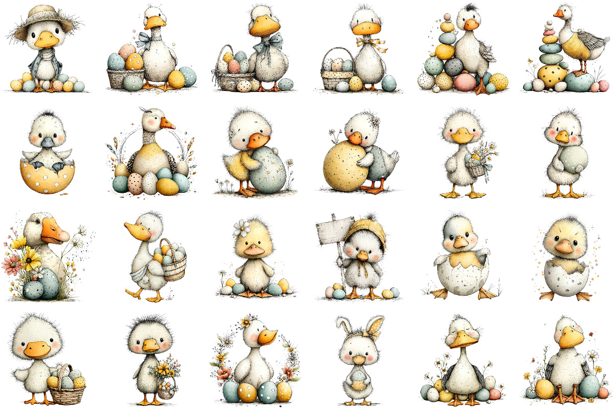 Whimsical Easter Goose Clipart, an Illustration by Sublimation Artist (Photo 2 of 7)