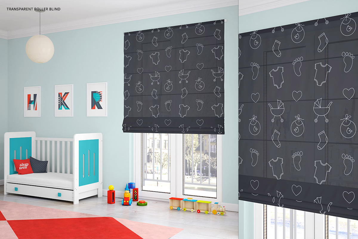 Kids Room Roman Blind Mock-up, a Household Mockup by creatsy2 (Photo 2 of 5)