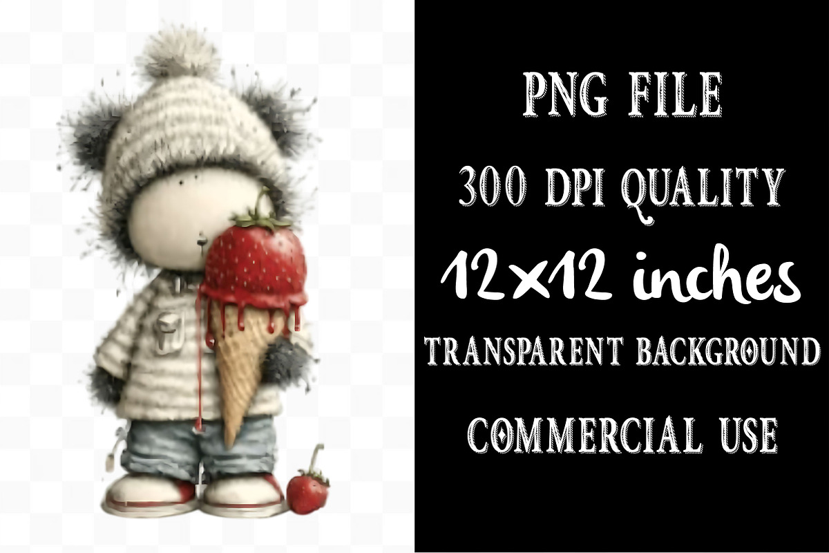 Strawberry Bear PNG Clipart, a Seasonal Illustration by Designking (Photo 4 of 5)