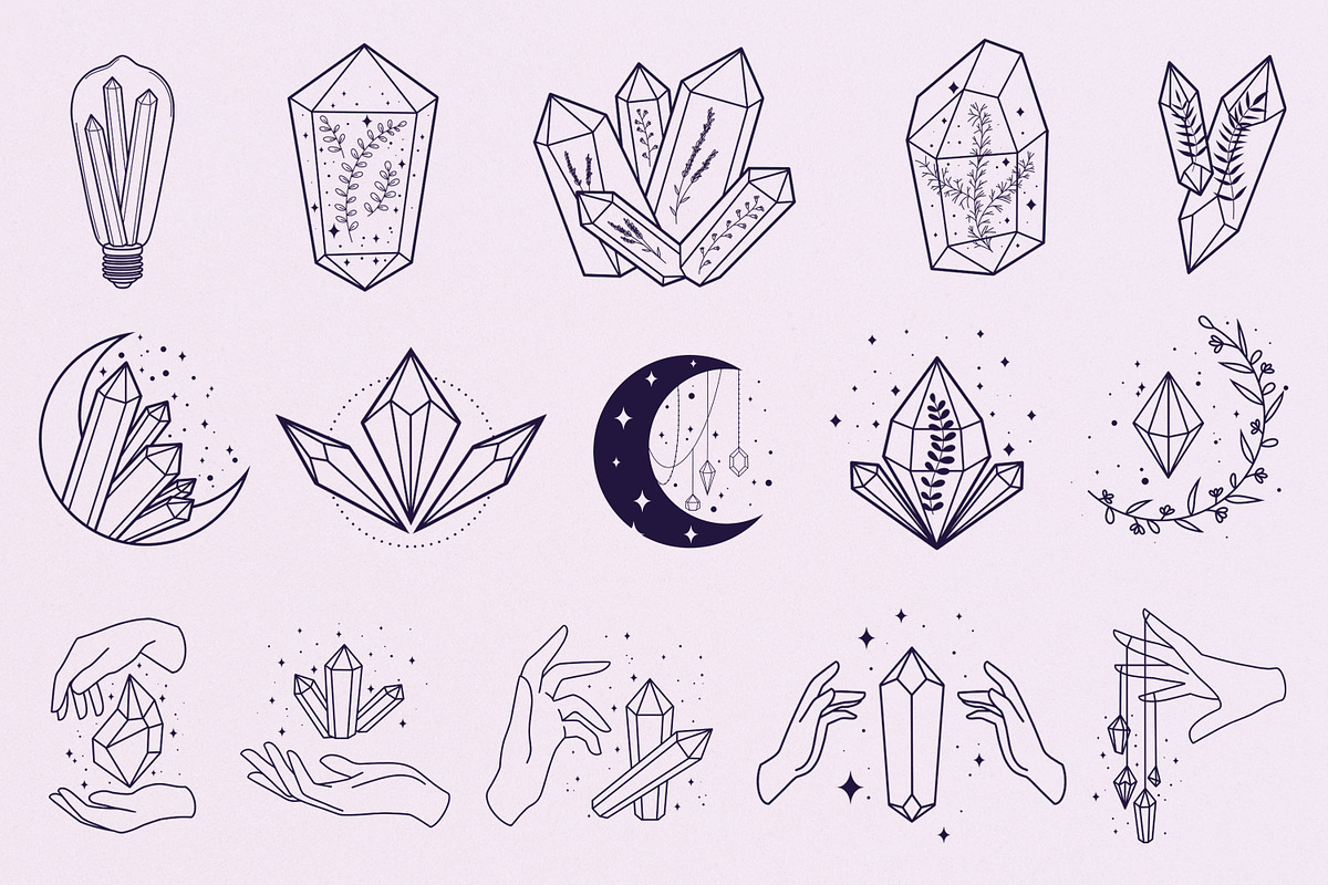 60 Crystal Procreate Stamps, a Brush Add-On by SmuffizStudio (Photo 3 of 11)