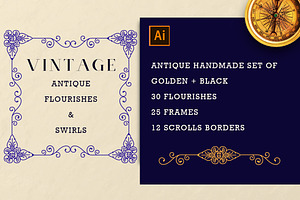 Vintage Antique Borders and Swirls