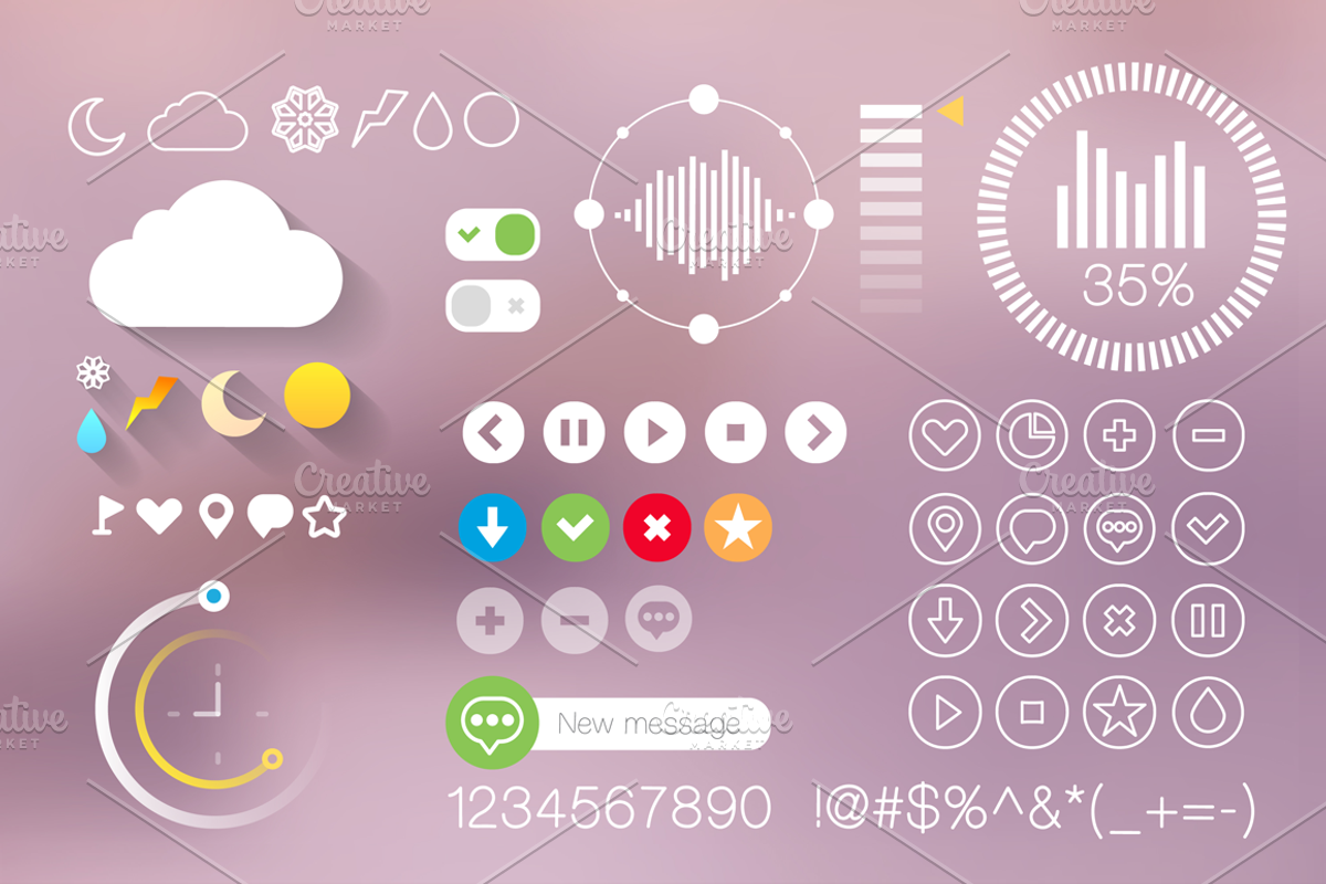 Watch Wear UI Kit. Fully EPS vector., an UI Kit Template by Chuhastock (Photo 2 of 3)